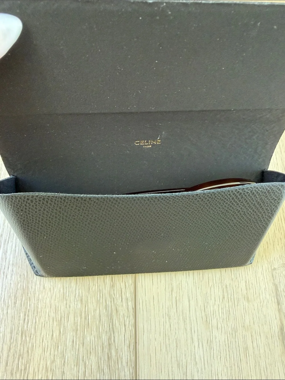 Celine Tortoiseshell Round Sunglasses with Gold Logo